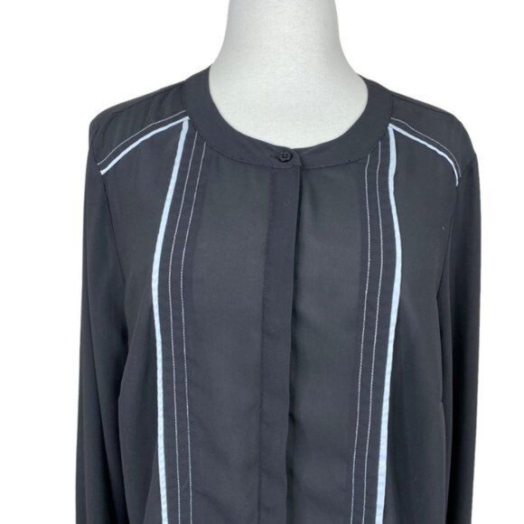 Eloquii Long Sleeve Blouse Sheer Black Plus Size 14 - Picture 3 of 5